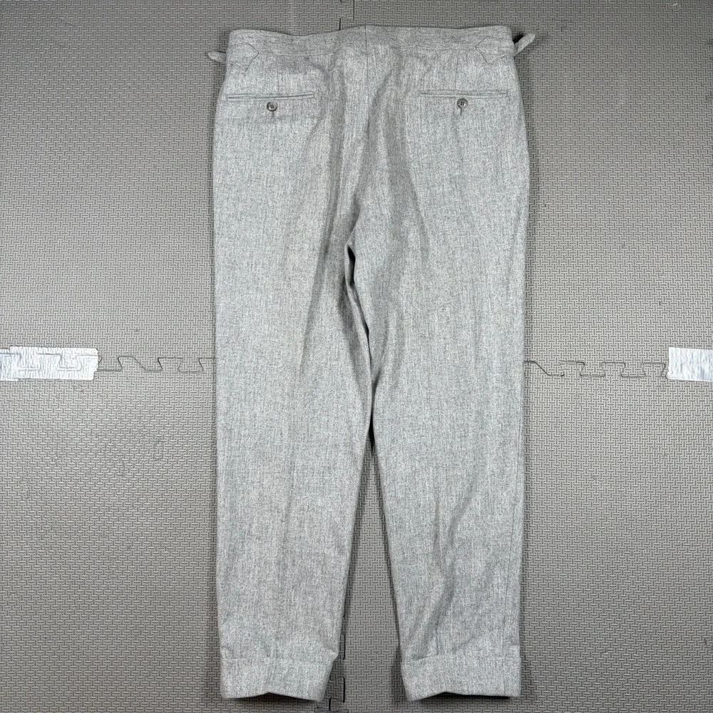 SuitSupply Gray Wool Vigo ZC Side Tab Dress Mens Pleated Pants Vitale Barberis